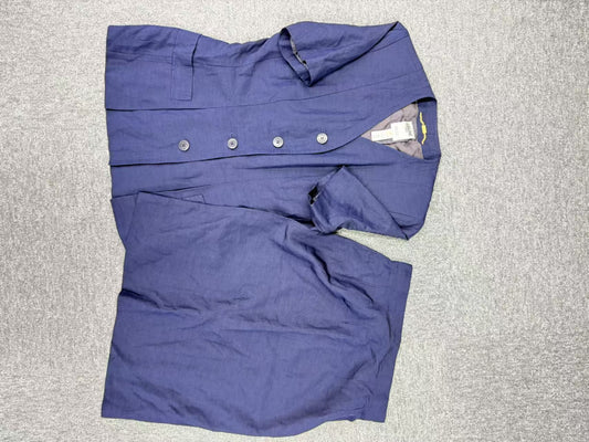 CELINE CELINE PARIS Made in France Short Sleeve Jacket and Skirt Suit Set, Navy, Size 40 Other Apparel