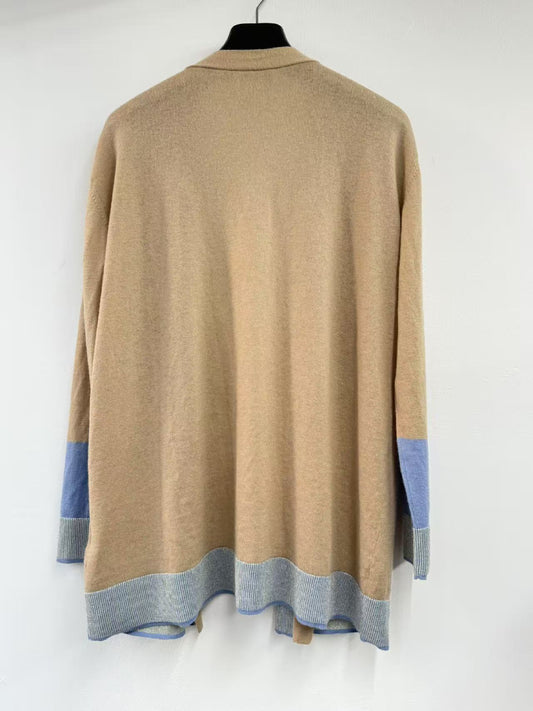 Max Mara Max Mara Color-Scheme Long Cardigan Beige x Blue Coat
