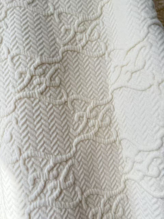 FENDI White 3D FF Logo Turtleneck Knit Sweater Size 36 Tops