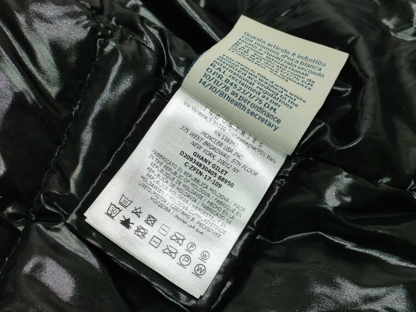 MONCLER 2017 GHANY Down Vest, Black, 2 Vest