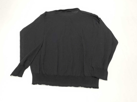 PRADA 24 Silk and Cotton Knit Polo Shirt with Detachable Collar, DNA02S, Black and White, Size 46, Tops