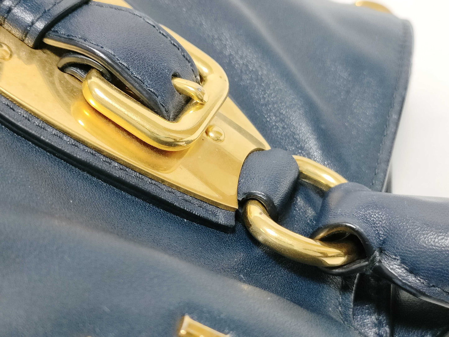 PRADA Prada Tessuto Logo 2-Way Handbag Navy