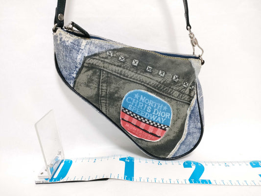 Dior Dior Saddle Bag Denim Transfer Shoulder Bag