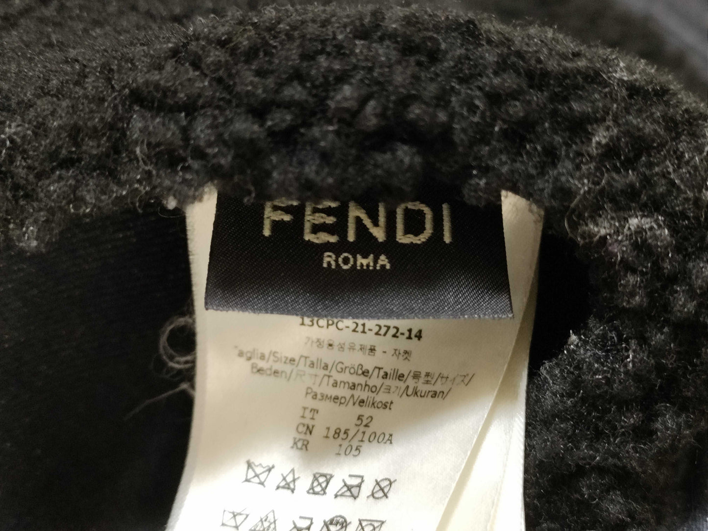 FENDI FENDI One-Point Logo Reversible Lambskin Mouton Jacket