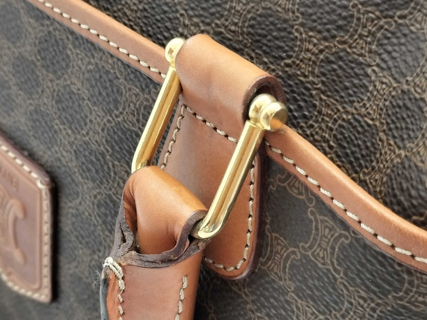 CELINE Macadam Blason Pattern Triomphe Logo Handbag