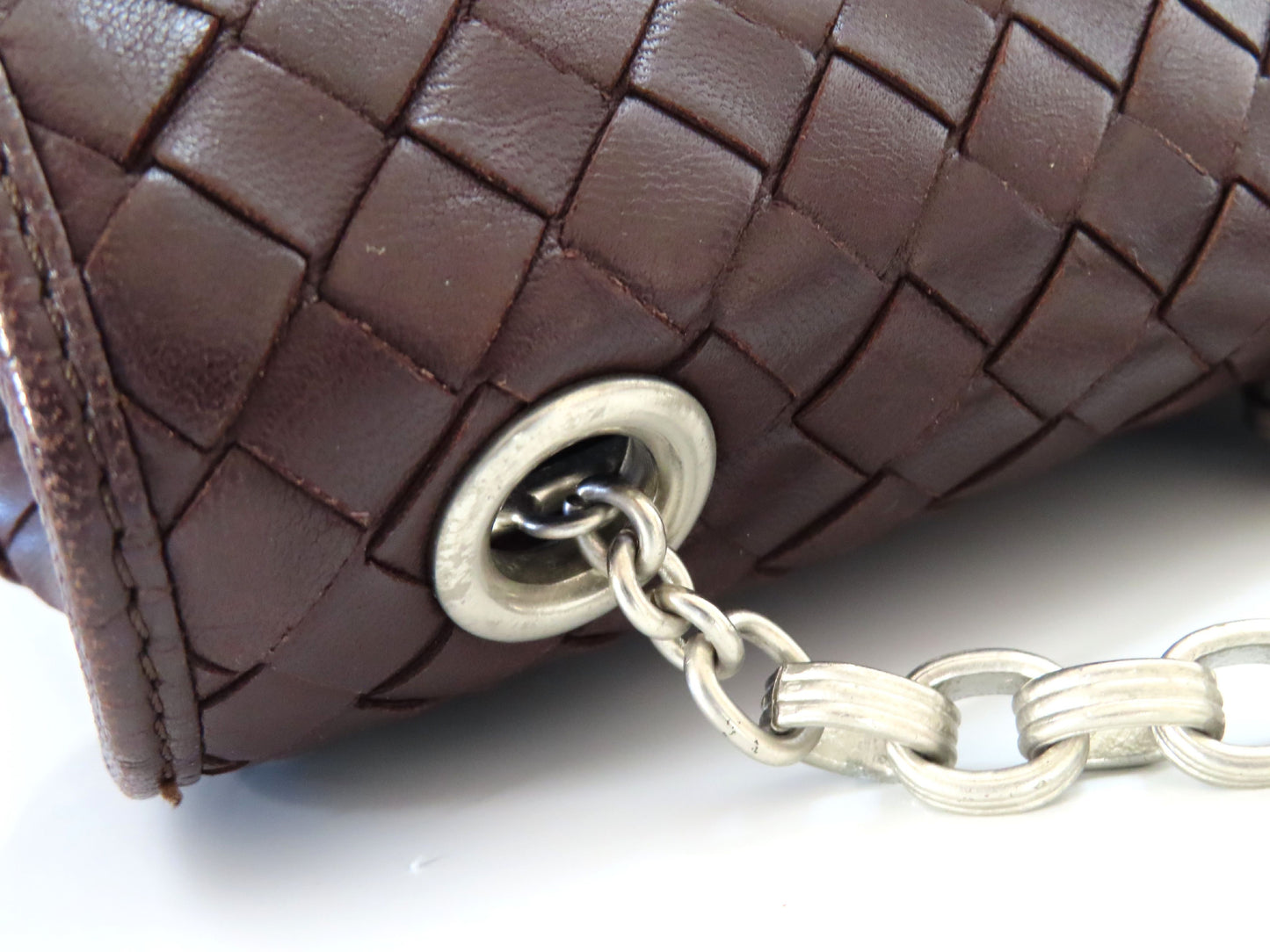 BOTTEGA VENETA Intrecciato Shoulder Bag with Chain Shoulder Bag