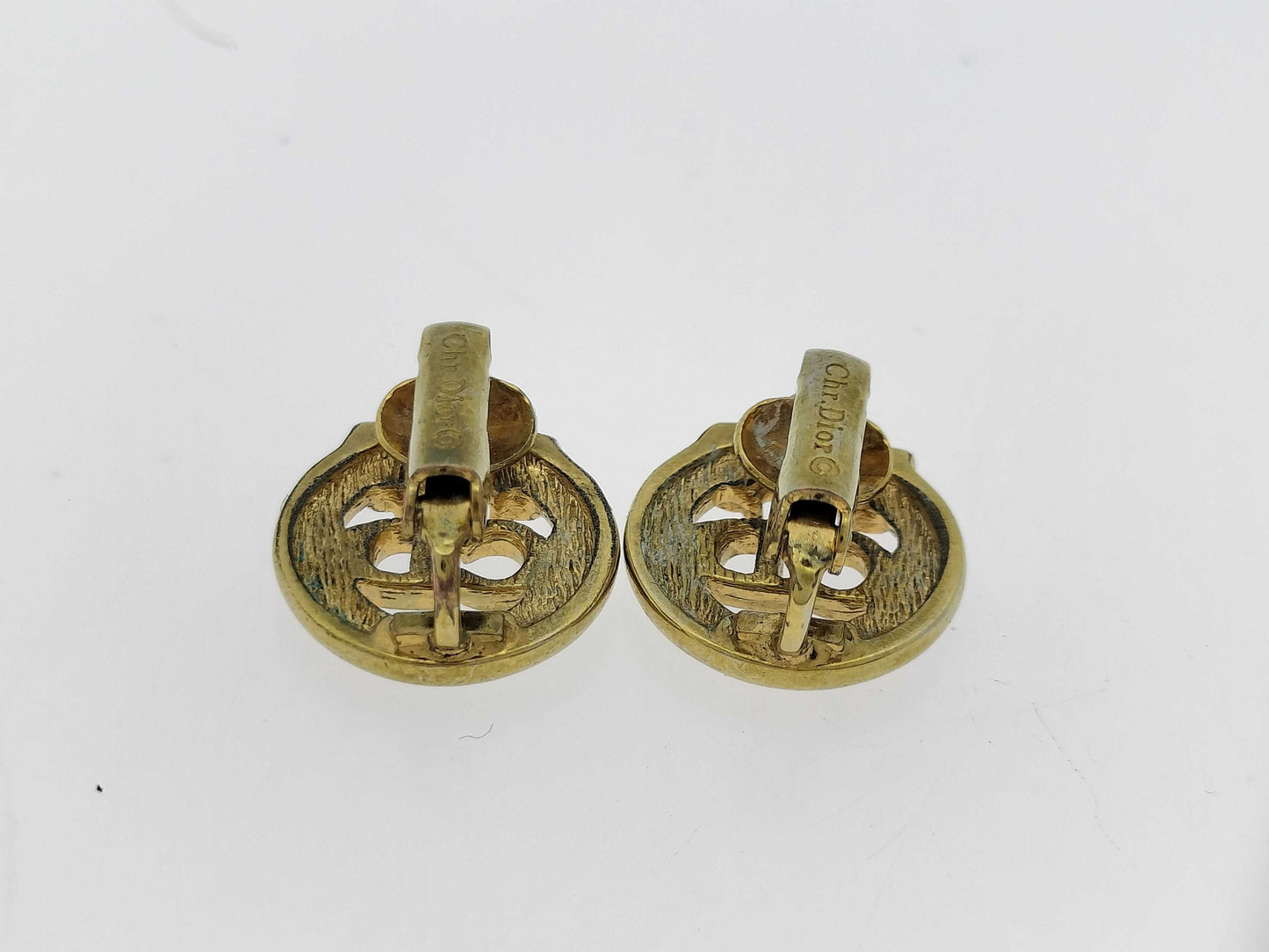 Dior Circle Logo Rhinestone Earrings