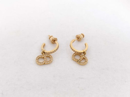 Dior Christian Dior CLAIR D LUNE Rhinestone Earrings, Gold