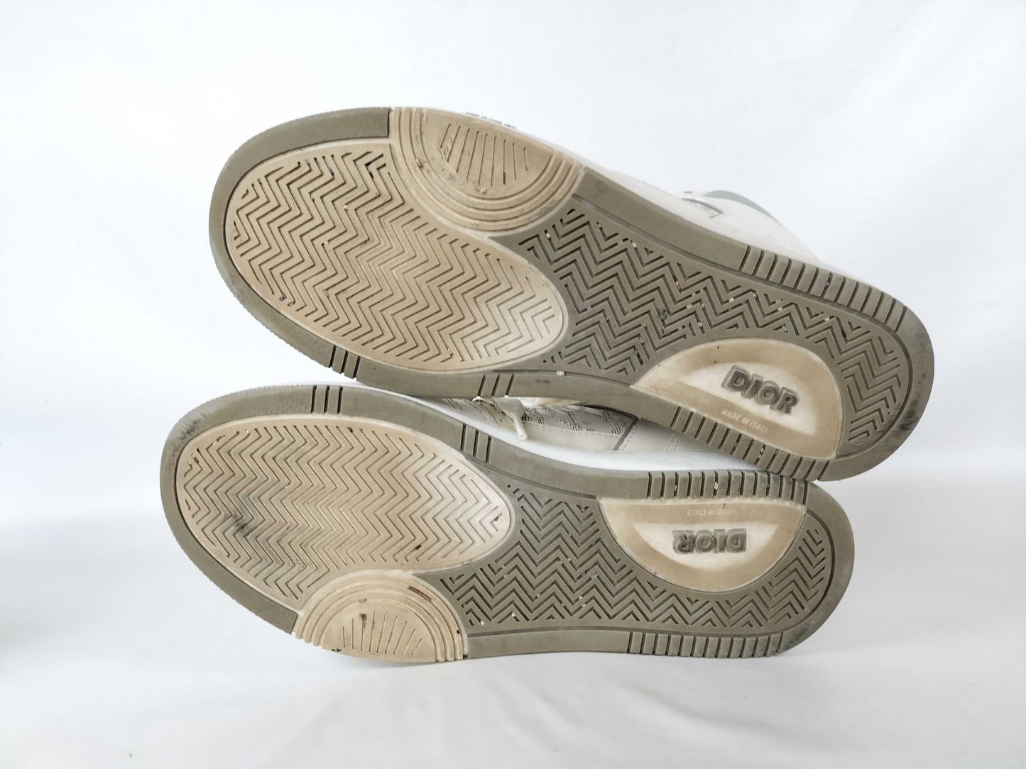 Dior Oblique Leather High-Top Sneakers White Size 41