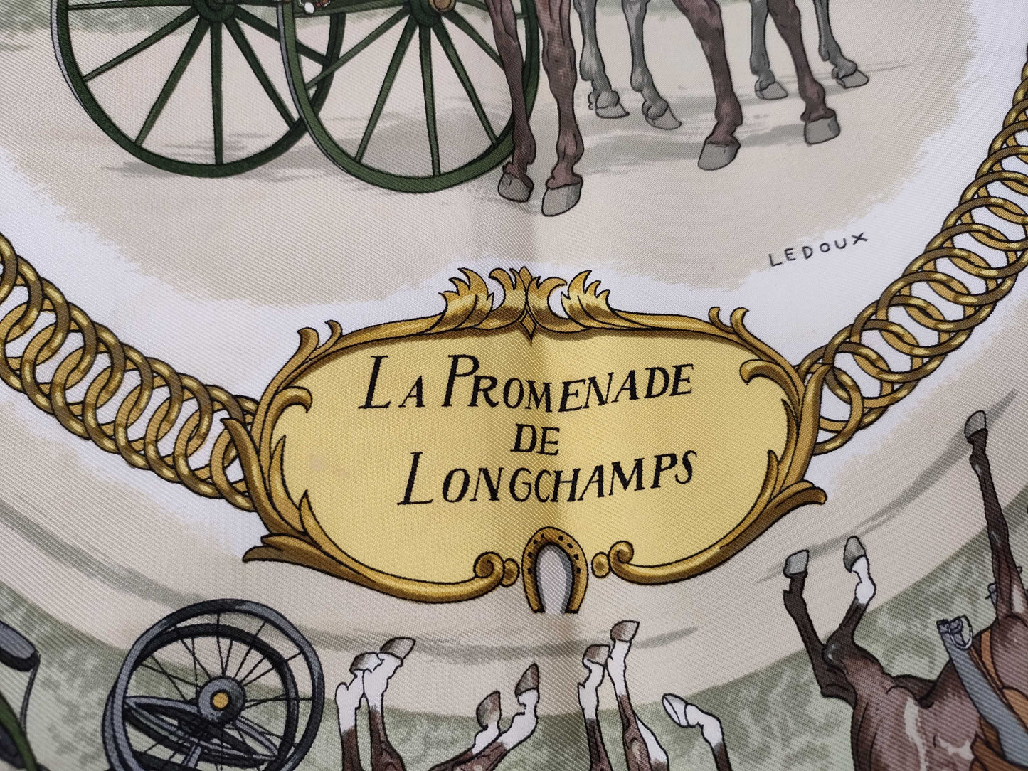 HERMES Carré HERMES Carré 90 Scarf LA PROMENADE DE LONGCHAMPS A Walk to Longchamp? Scarf