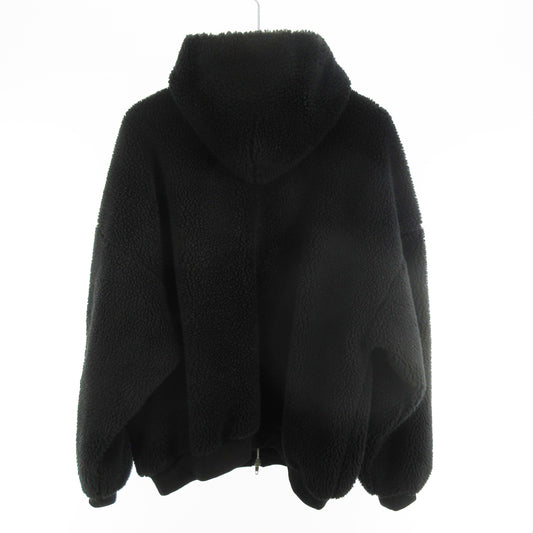 BALENCIAGA 2024 Autumn/Winter Collection, Excellent Condition, Faux Shearling and Boa Fleece Zip-Up Blouson with Logo, Black, Size 2, 768694 TKQ26, Balenciaga Japan Jacket