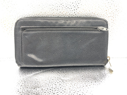 CHANEL Coco Mark Round Zipper Long Wallet with Seal 8035816 Caviar Skin Black Wallet