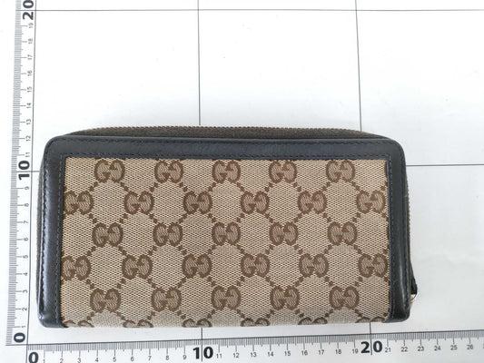 GUCCI GG Canvas Gucci Interlocking GG Round Zip Long Wallet