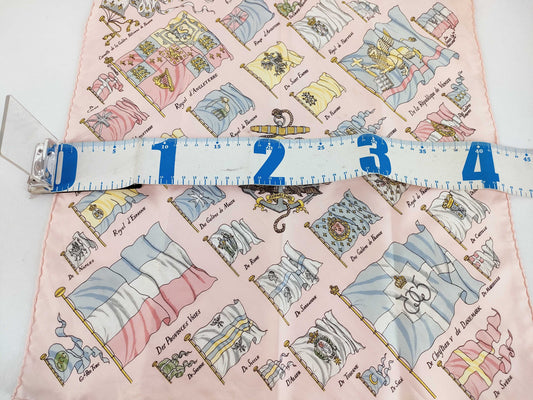 HERMES Carre Carre 45 Flag Pattern Pink Other Accessories