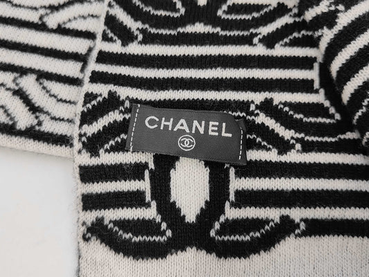 CHANEL Stole 64% Cashmere 36% Cotton Scarf