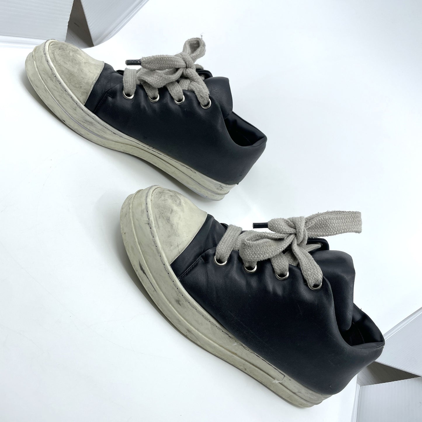 Rick Owens Jumbo Laced Low Sneakers, Size 45