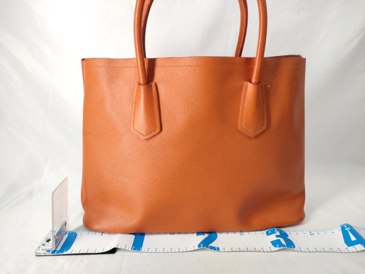 PRADA Prada Triangle Logo Plate Cuir 2-Way Saffiano Leather Handbag with White Tag 186