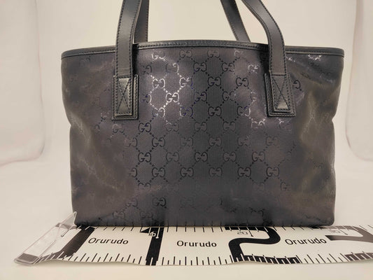 GUCCI GG Supreme 211138 Purple Navy Tote Bag
