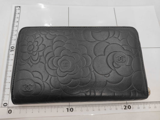 CHANEL CHANEL Organizer Camellia Coco Mark Long Wallet Leather Wallet