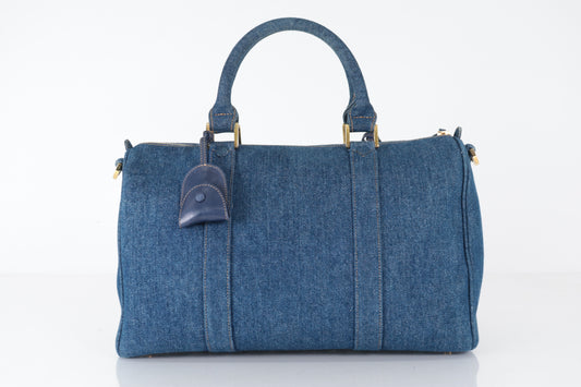 CHANEL Coco Mark Denim Boston Bag, Blue, No. 4