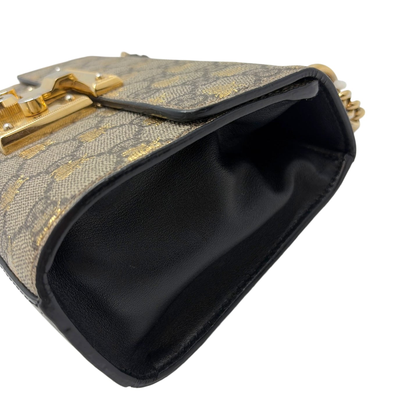 GUCCI GG Supreme Padlock Chain Shoulder Bag