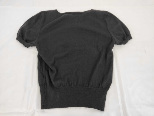 CHANEL CHANEL Cut and Sew T-Shirt P05531V00258 #40 Coco Mark Black Cashmere Top