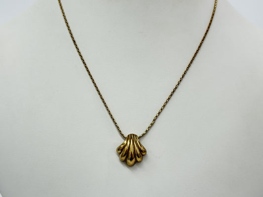 Dior Shell Motif Necklace, Gold, 41cm Chain
