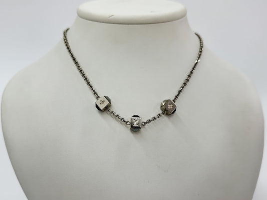 LOUIS VUITTON Collier Gamble GP1111 Silver Necklace