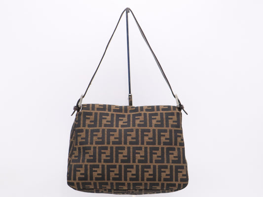 FENDI Zucca Mamma Bucket One-Shoulder Brown/Black Shoulder Bag