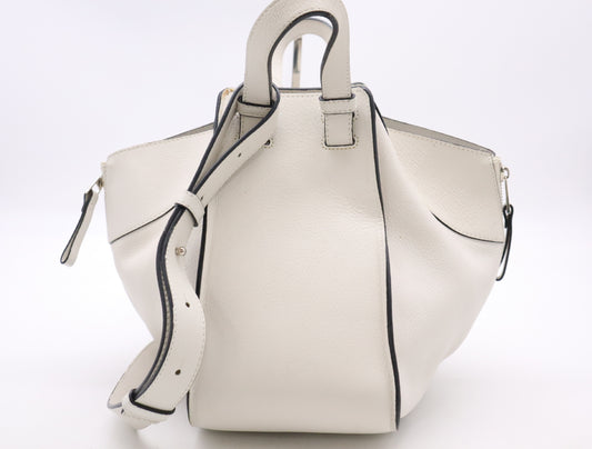 LOEWE Leather Hammock Shoulder Bag in White with Sterling Silver Hardware and Dust Bag