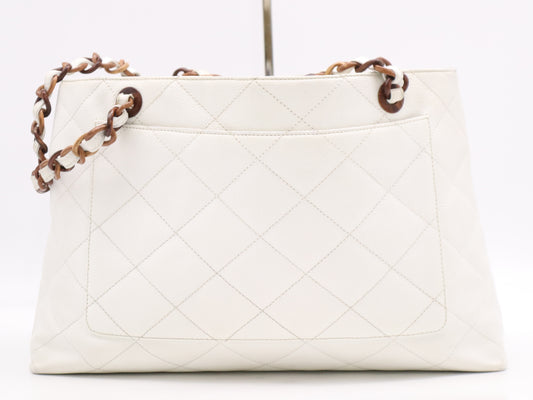 CHANEL Caviar Matelasse Chain Shoulder Bag with Wood Grain and White Seal 6498062 Shoulder Bag