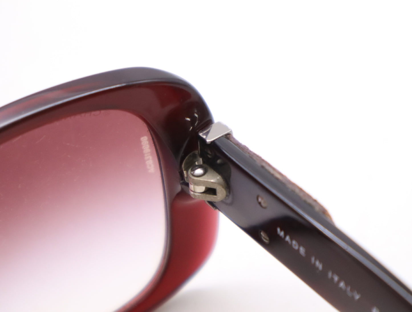 CHANEL 5234-Q-A Plastic Sunglasses, Wine Red, Coco Mark, Leather, Silver Hardware