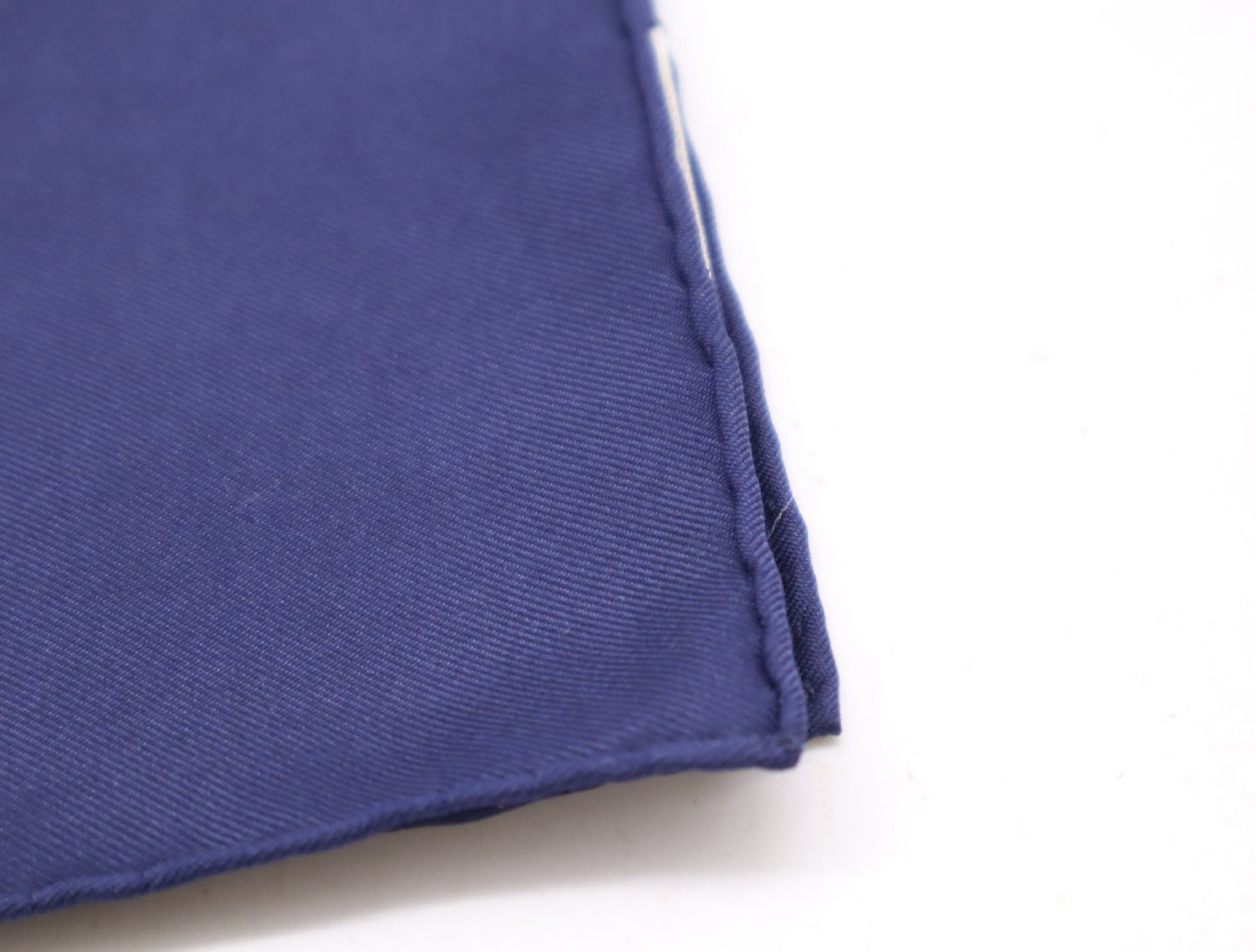 HERMES Silk Carré 90 Passementerie Tassel Pattern Navy White Scarf