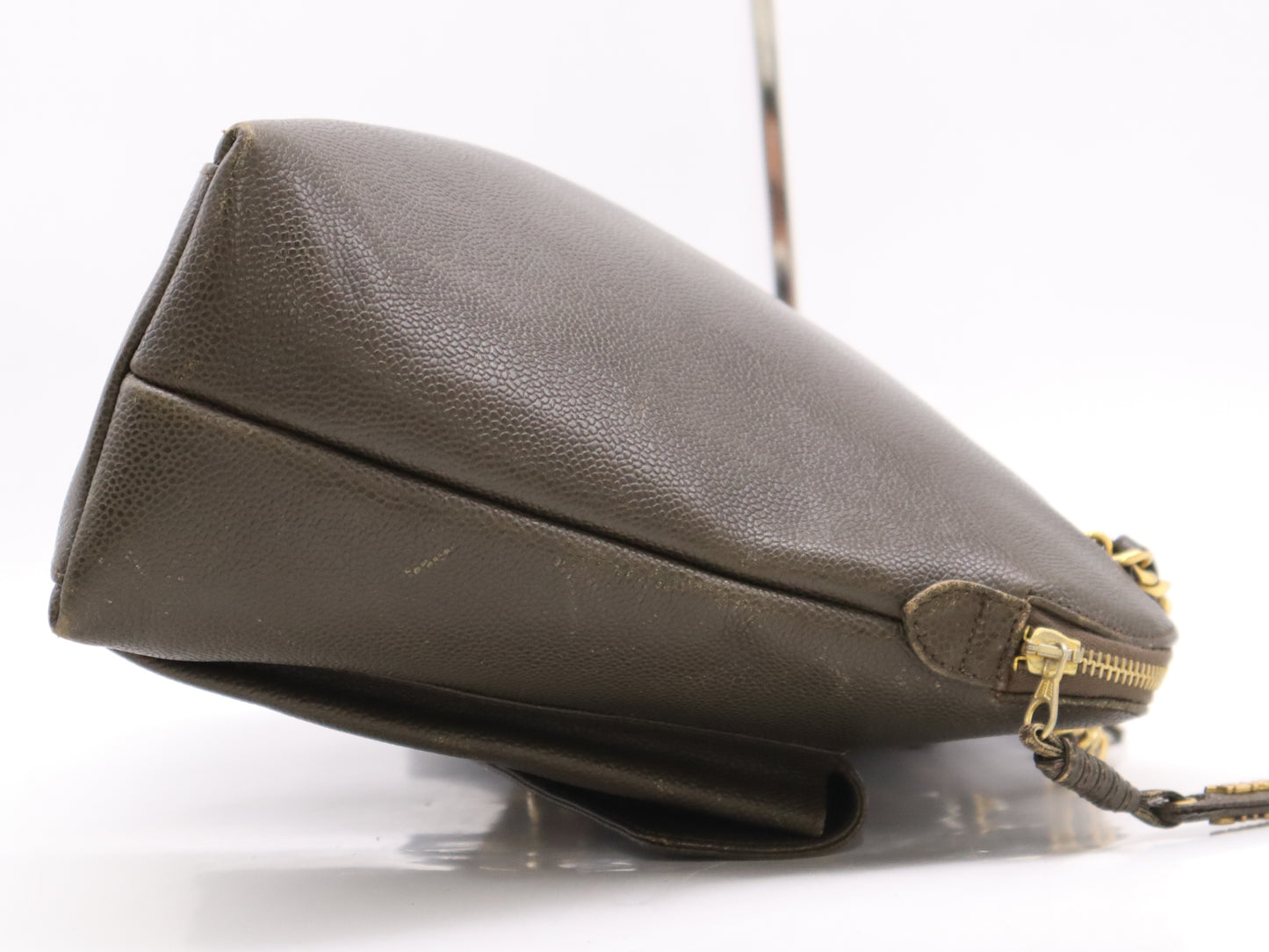 CHANEL Caviar Skin Matelasse Coco Mark Chain Shoulder Bag Brown GD Hardware Seal 3665173 Shoulder Bag