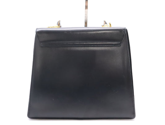 Salvatore Ferragamo Leather Gancini 2-way Shoulder Bag in Black with GD Hardware