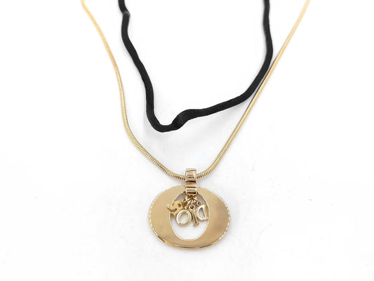 Dior Logo Necklace Gold Necklace