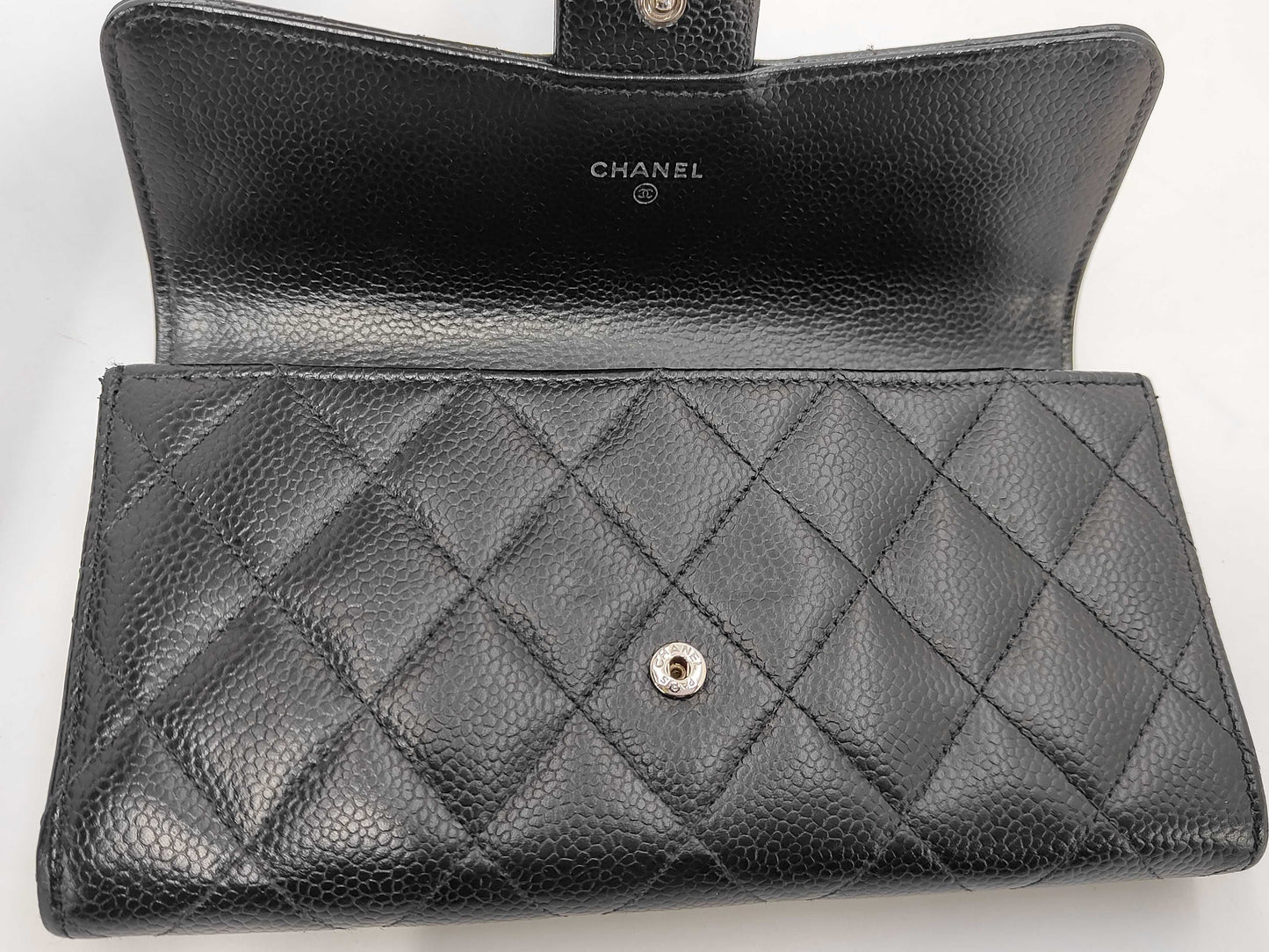 CHANEL Caviar Leather Matelasse Long Wallet, 25 Series