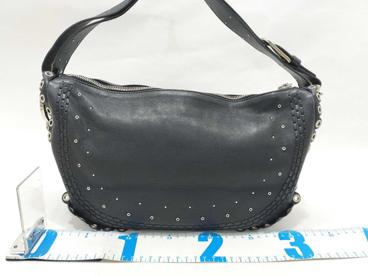 Dior One-Shoulder Bag Studded Leather Black Shoulder Bag
