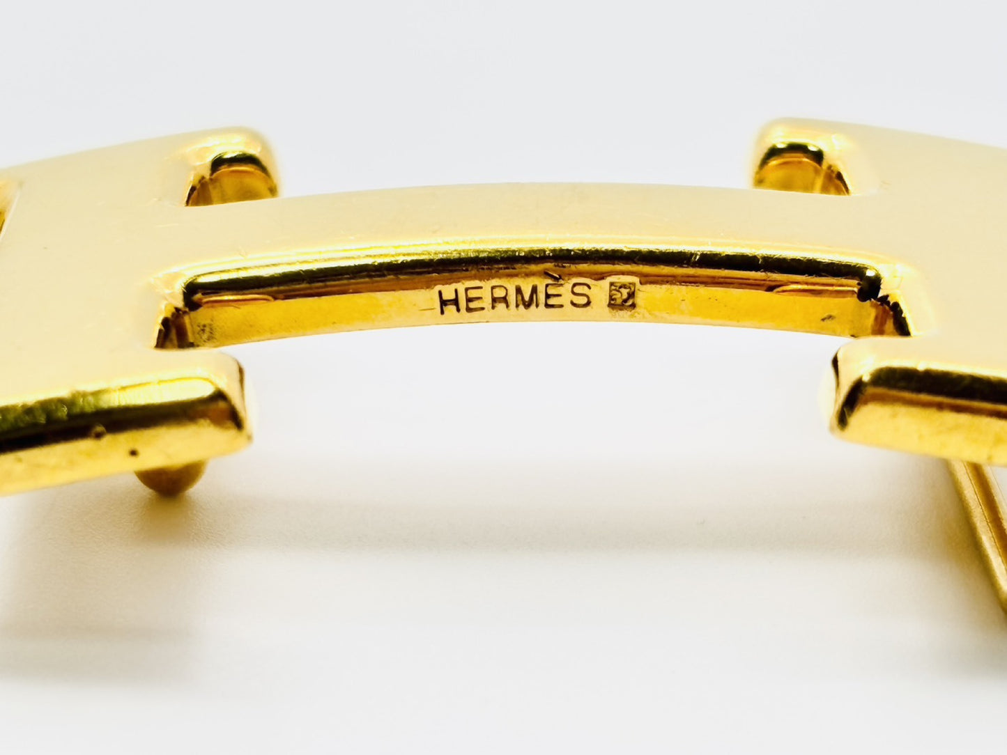 HERMES Constance H Belt with H Buckle, Gold, Other Accessories