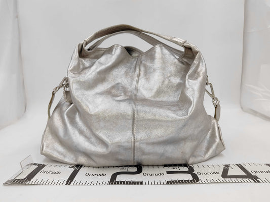 FURLA 2-Way Oversized Boston Bag, 40cm Wide, Silver, with Heart Cadena Charm