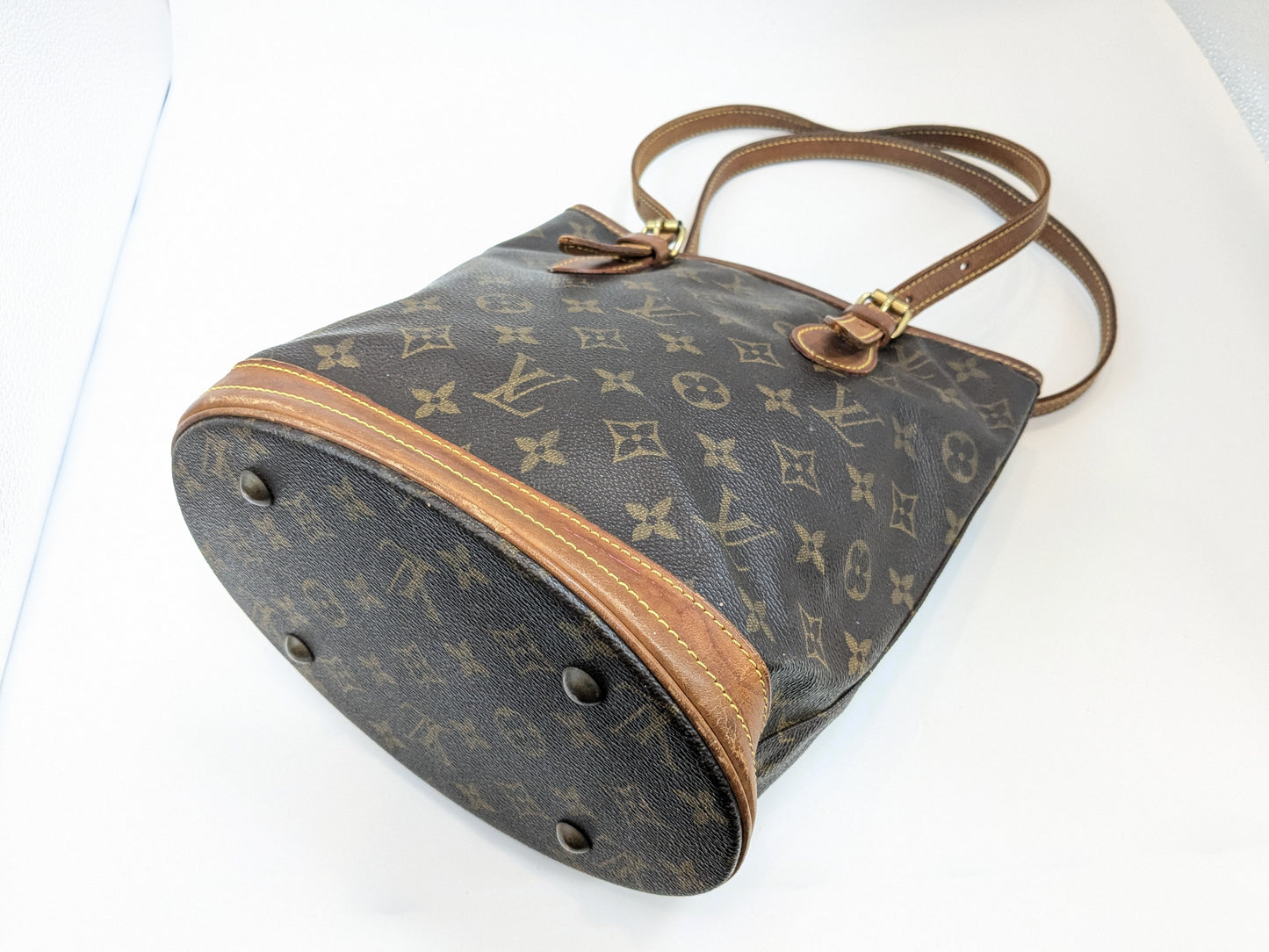 LOUIS VUITTON M42238 Monogram Bucket PM Tote Bag AR0999