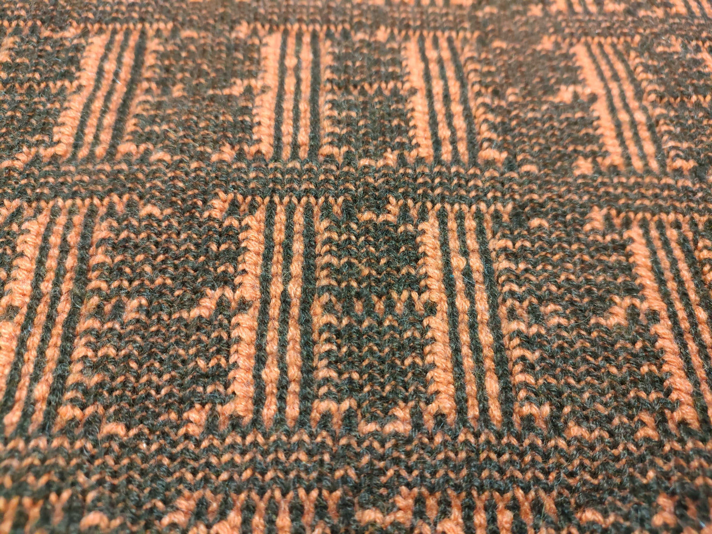 HERMES Margiela-era H-print scarf in brown and orange