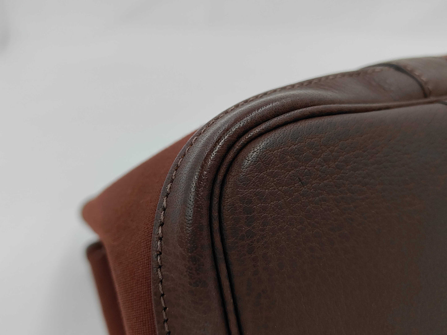 HERMES Garden Party Toile Officier TPM □I Engraved Tote Bag with ST