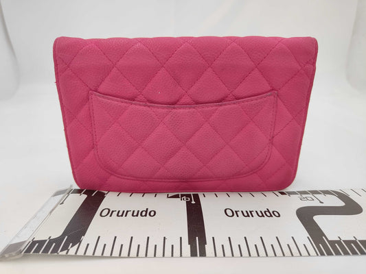 CHANEL Caviar Skin Chain Wallet Shoulder Bag