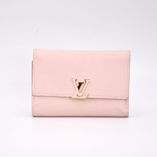 LOUIS VUITTON Taurillon Capucines Compact Wallet M82361 Jasmine Pink RFID Ready, Box and Dust Bag Included