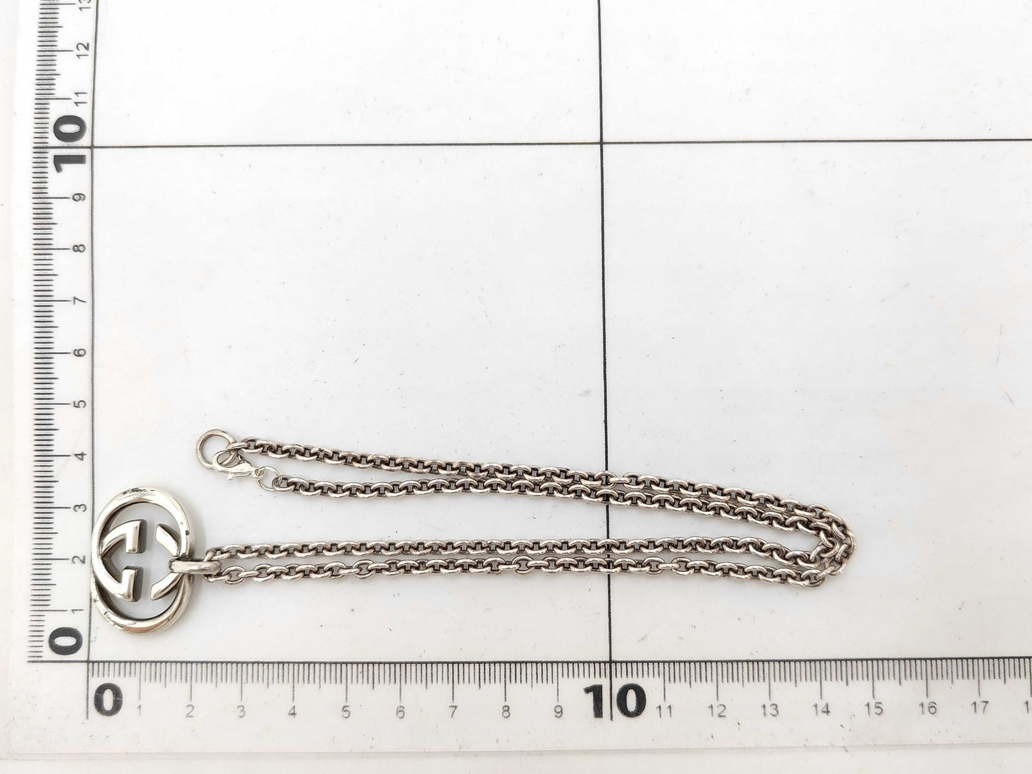 GUCCI Silver GG Logo Necklace