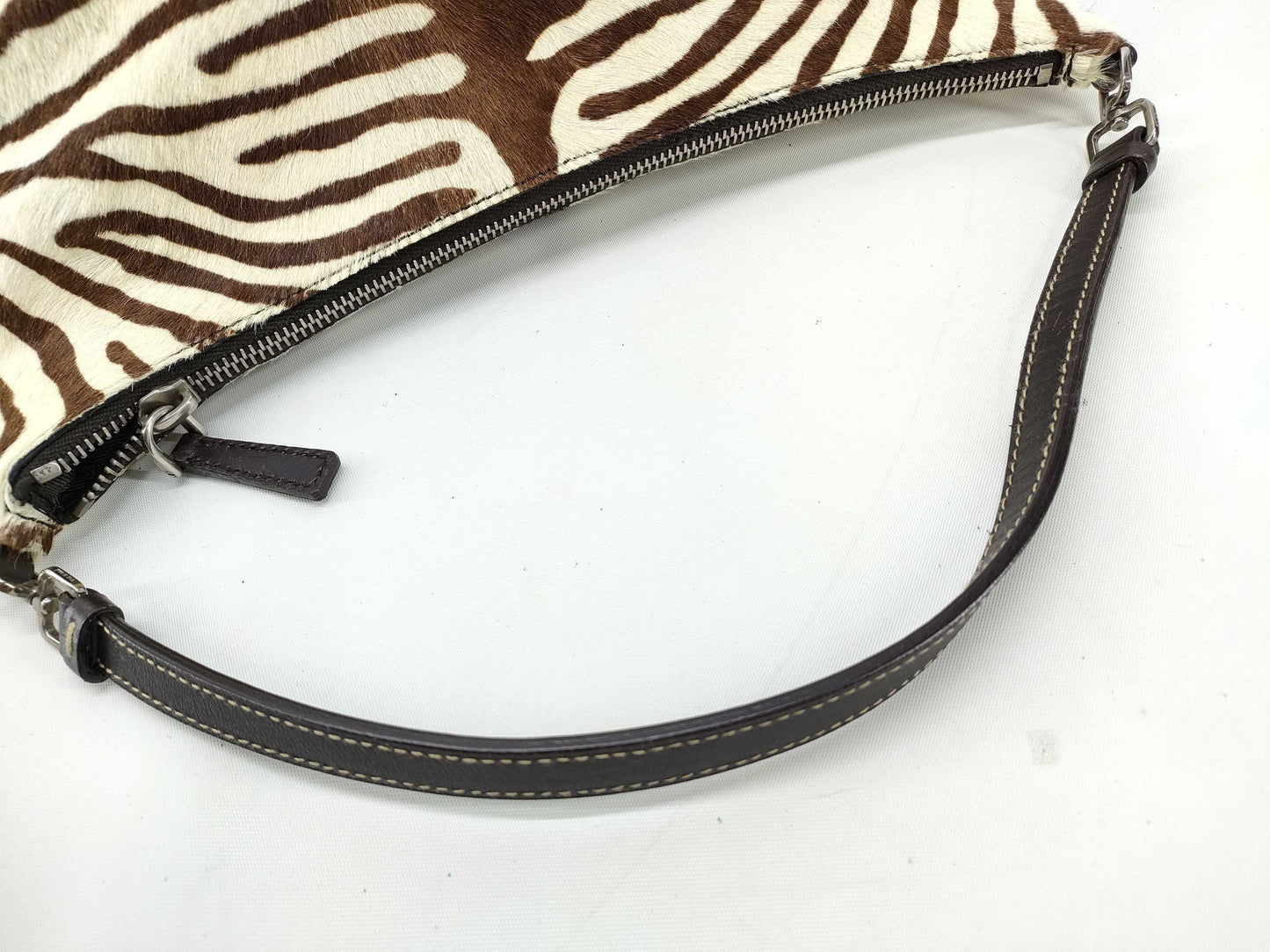 PRADA Prada Harako Accessory Pouch Zebra Handbag