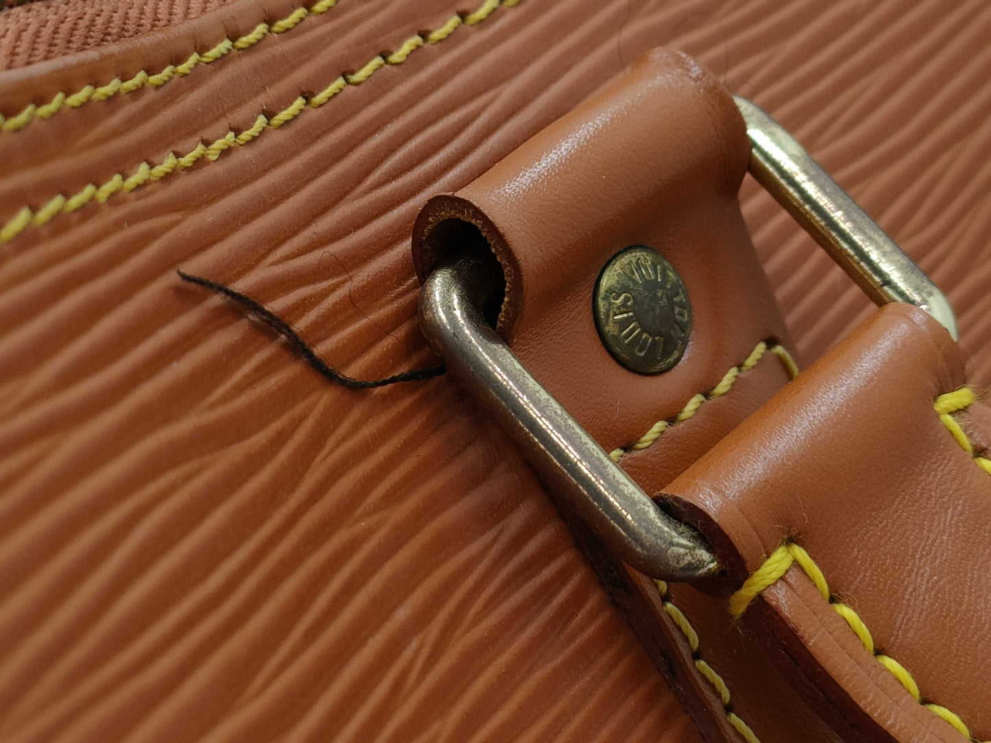 LOUIS VUITTON Epi Keepall 45 Brown Boston Bag