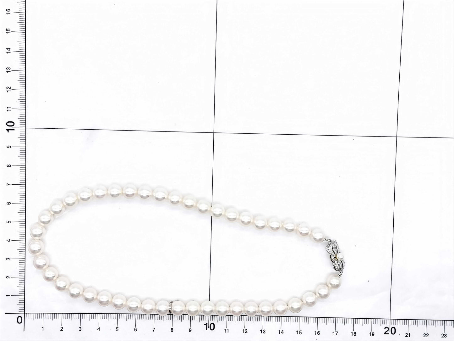 MIKIMOTO M Charm Akoya Pearl Diameter Approx. 8.0mm-8.5mm K14WG 36.8g Necklace
