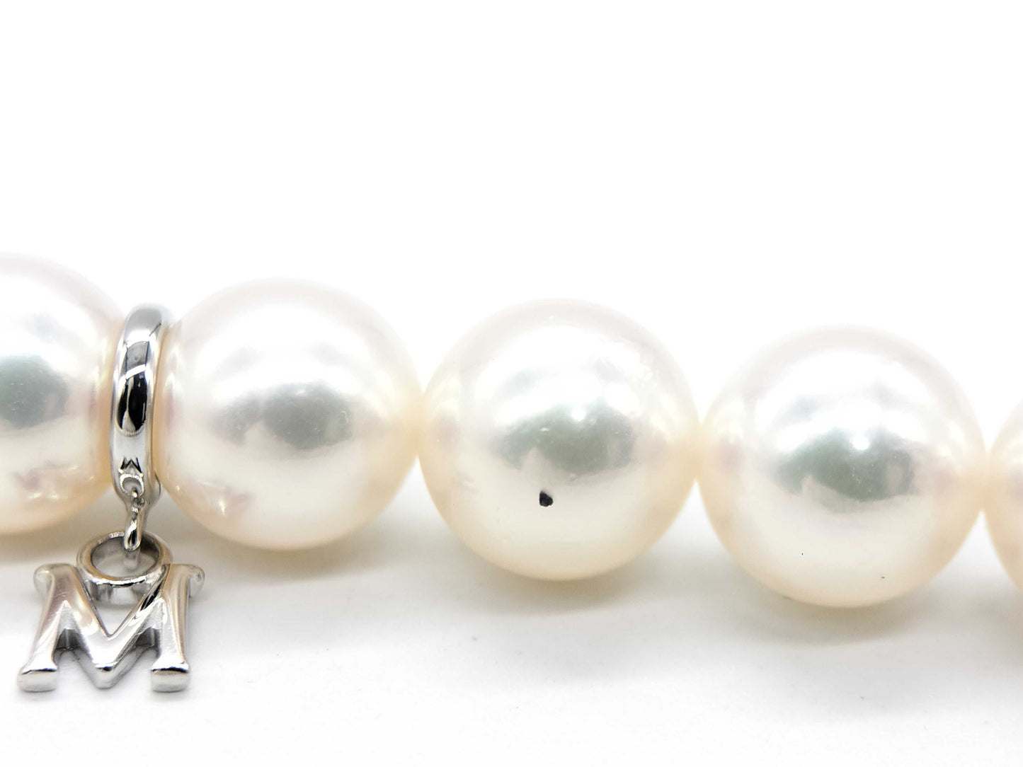 MIKIMOTO M Charm Akoya Pearl Diameter Approx. 8.0mm-8.5mm K14WG 36.8g Necklace